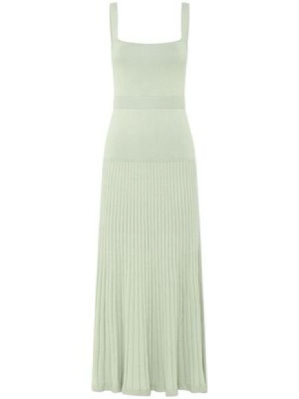 Anna Quan Sleeveless Square-Neck Green Maxi Knit Dress